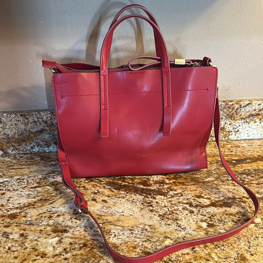 Zara Red Leather Handbag